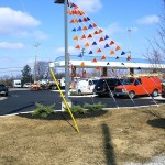 Gas station pennant display